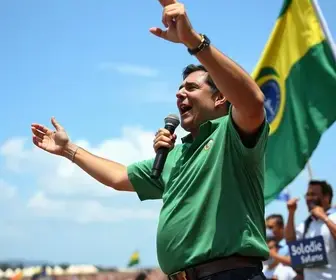 ato de campanha Flávio Bolsonaro